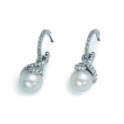 Oliver Weber Σκουλαρίκια Pearl Hoop Rhod. 22204