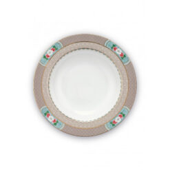 Pip Studio Βαθύ Πιάτο Blushing Birds Χακί 21.5cm - 51001212
