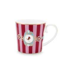 Pip Studio Κούπα Μεγάλη Love Birds Medallion Stripes Kόκκινο-Ροζ 250ml