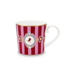 Pip Studio Κούπα Μικρή Love Birds Medallion Stripes Κόκκινο-Ροζ 150ml