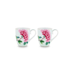 Pip Studio Σετ με 2 Κούπες Μεγάλες Blushing Birds Λευκό 350ml - 51002195