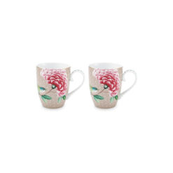 Pip Studio Σετ με 2 Κούπες Μεγάλες Blushing Birds Χακί 350ml - 51002204