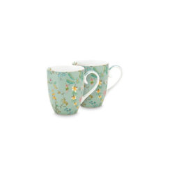 Pip Studio Σετ Κούπες Μεγάλες Jolie Flowers Μπλε 350ml