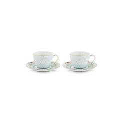 Pip Studio Σετ με 2 Φλυτζάνια Espresso Blushing Birds Λευκό 120ml - 51004086