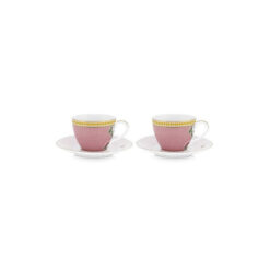 Pip Studio Σετ με 2 Φλυτζάνια Espresso La Majorelle Ροζ 120ml