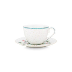 Pip Studio Κούπα με Πιατάκι Jolie Dots Χρυσό 280ml