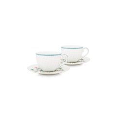 Pip Studio Σετ με 2 Φλυτζάνια Jolie Dots Χρυσό 280ml