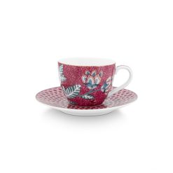 Pip Studio Φλυτζάνι Espresso Flower Festival Dark pink