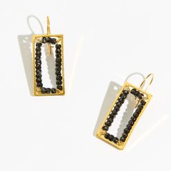 Catherine Bijoux Σκουλαρίκια - Prismatic rectangle earrings Μαύρο