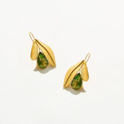 Catherine Bijoux Σκουλαρίκια -  Olive tree crystal earrings Πράσινο