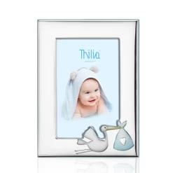 Thilia παιδική κορνίζα φαρδιά φάσα πελαργός γαλάζιο 10X15