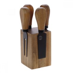 Cryspo Trio MICROBLOCK CHEESE SET 5PCS ACACIA WOOD